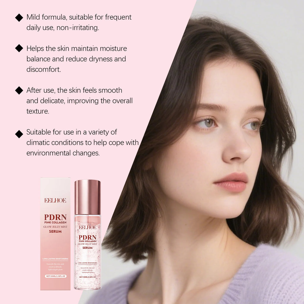 2026 PDRN Pink Collagen Glow Jelly Mist Serum Collagen Essence Spray Nourish Moisturiz Face Serum Toner Improve Drying Skin Care