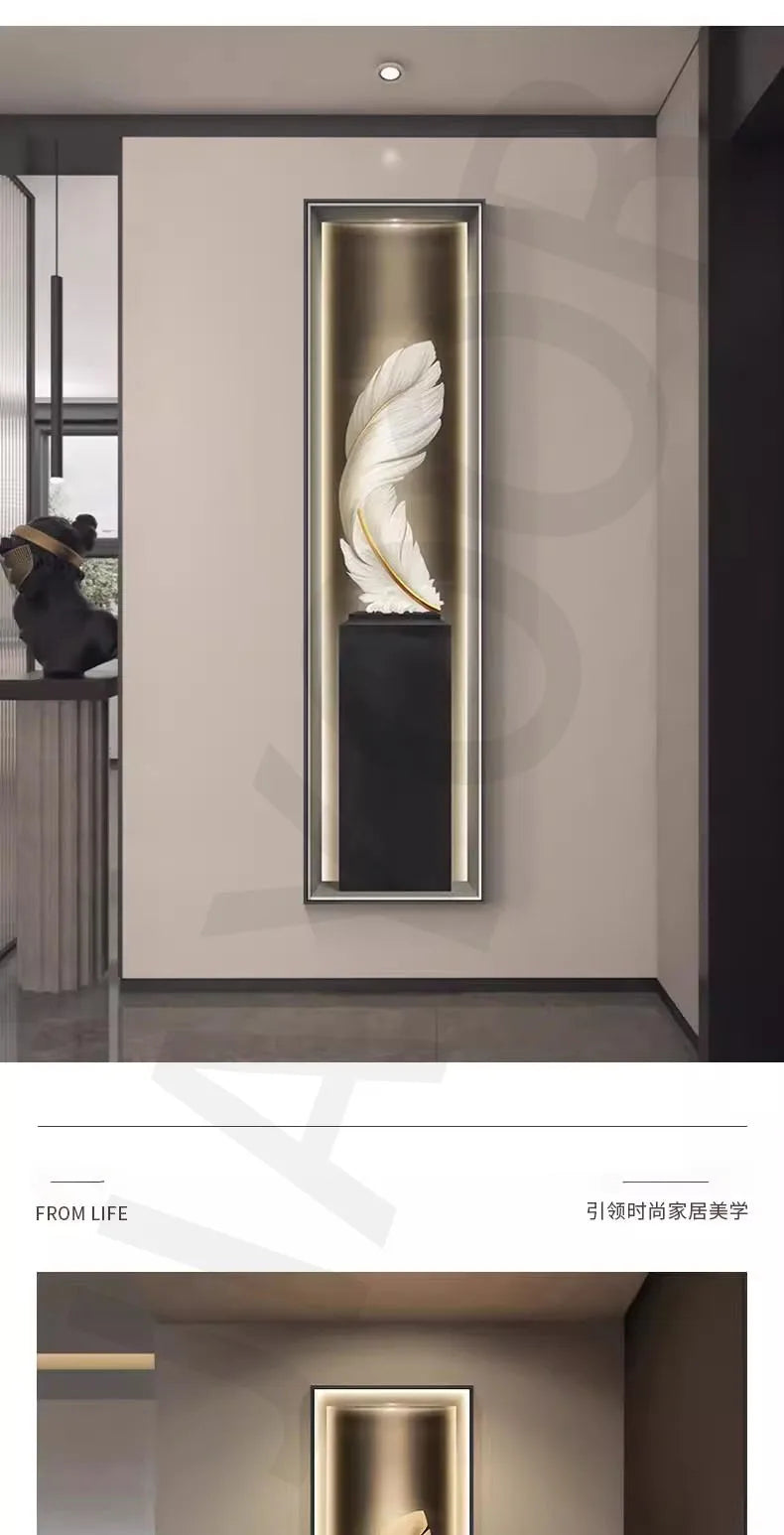 Led Modern Light Luxury Entrance Decoration Painting Slender Entrance Wall Painting High-end Hanging Painting Corridor Wall Lamp