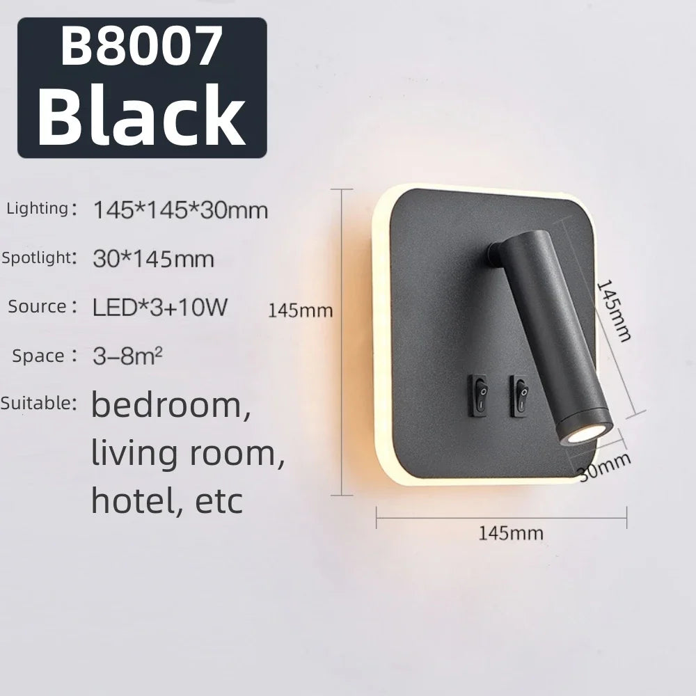 Rotatable Wall Lamp 3W 6W 9W 10W Modern LED Wall Light Home Decoration Angle Adjustable Bedroom Bedside Sconce Lamp for Home