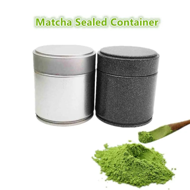 1 Pcs Portable Mini Matcha Powder Can Thick Tinplate Tea Sealed Jar Spice Storage Box Container Box Kitchen Gadgets Household