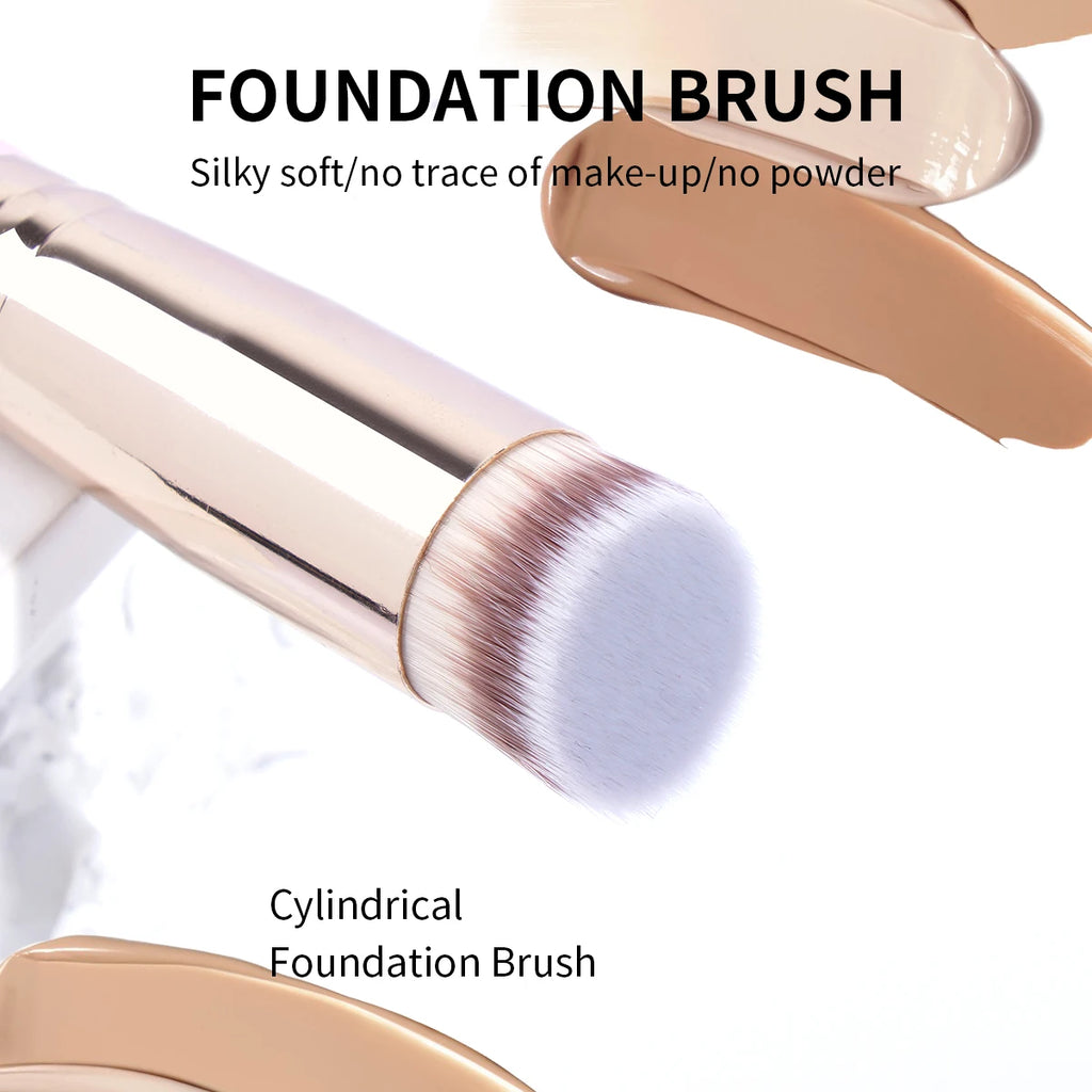 New Double-Ended Makeup Brush, Multi-Functional Foundation Contour Blush Powder Brush, Non-Absorbent High Grade Facial Makeup