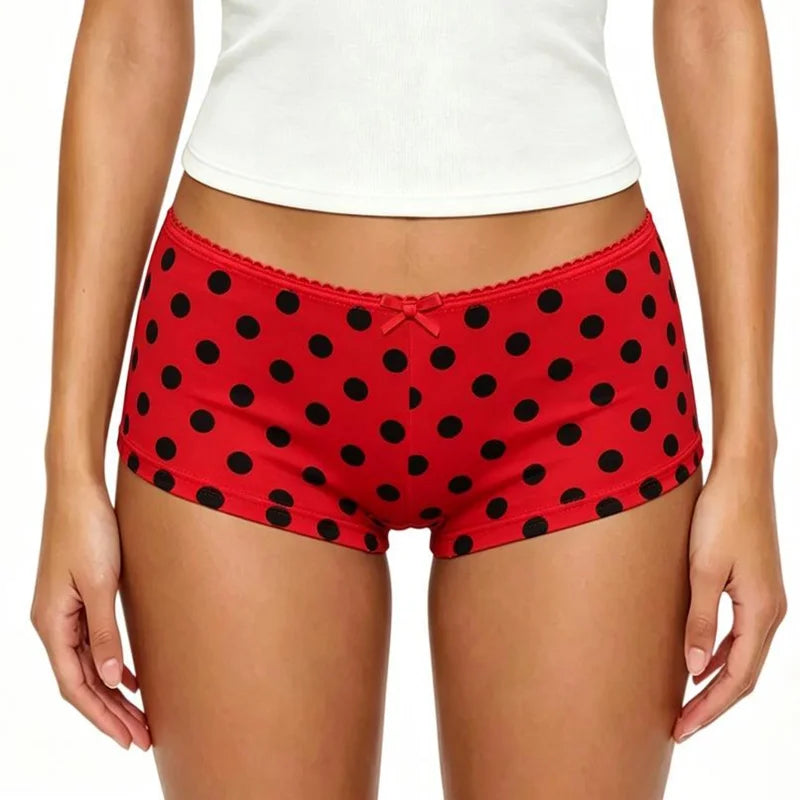 Y2k Cute Floral Embroidered Women's Boxers Safety Shorts Anti-Chafing Underwear Low Rise Boyshorts Sexy Female Panties