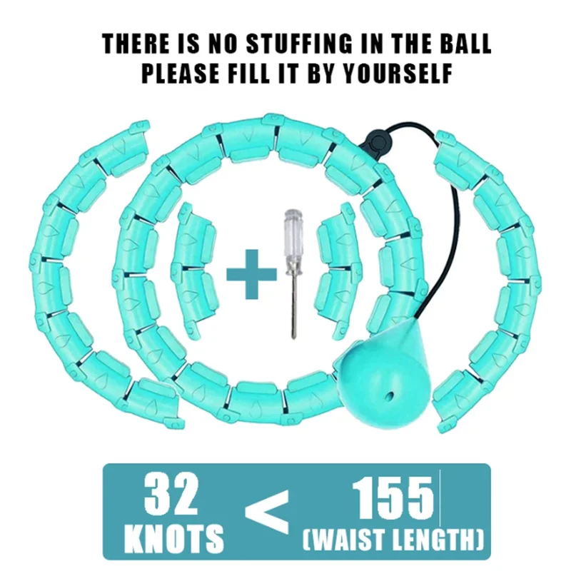 Weighted Exercise Hoop for Adults Weight Loss Knots Infinity Fitness Hoop With Extra Links 2 in 1 Adjustable and Detachable