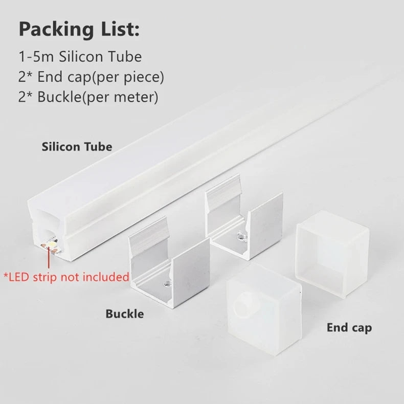 Led Neon Strip Rope Tube Waterproof Flexible Silicone Tape Diffuser for Ws2812 5050 Strip Light Home Atmosphere Decor Lighting