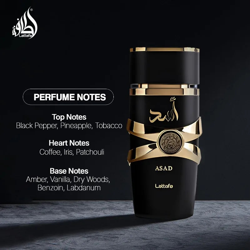 Lattafa Perfumes Asad for Unisex Eau De Parfum Spray 3.4 Ounce