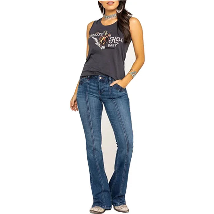 Women's Retro Washed Low Waisted Flared Jeans 2026 New Chic Casual Wide-leg Pants Female Sexy Denim Street Trousers Y2K Bottoms