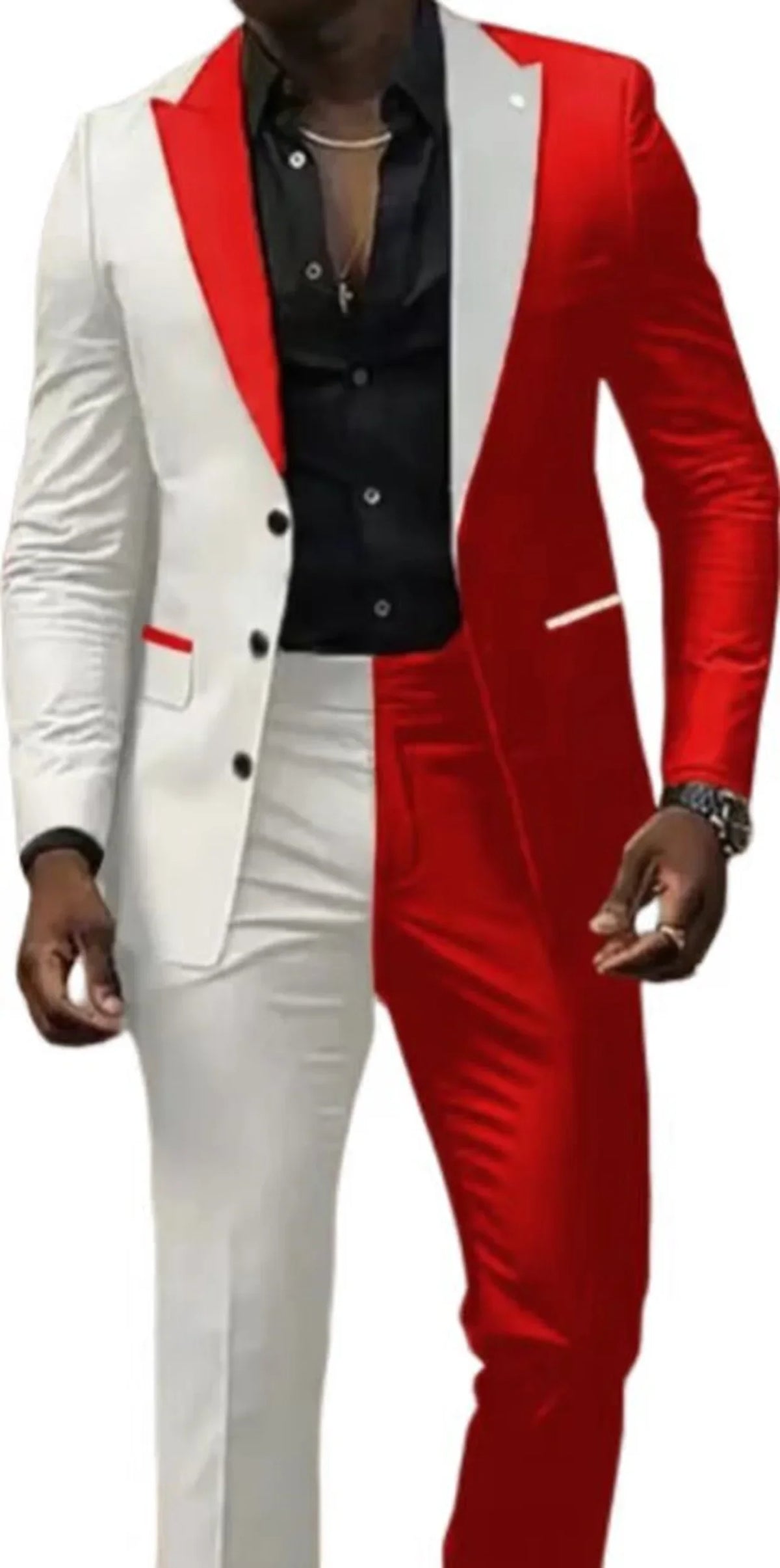Two Color  Men's Suits 2 Pieces Blazer and Pants Set Single Breasted  Groomsmen Party