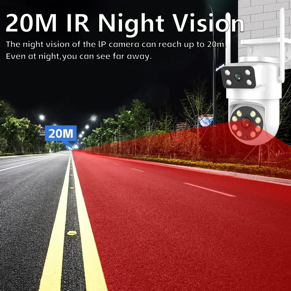 4K 8MP  Tuya Dual Lens PTZ WIFI Camera Full HD Dual Screen Ai Human Auto Tracking Outdoor 4MP Security Video Surveillance Camera