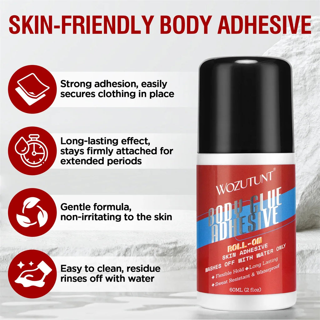 Multi-use Body Adhesive for Bond Wig Clothing Super Sticky Anti-Exposure Clothes Glue Invisible Stain-free Rollerball Skin Glue