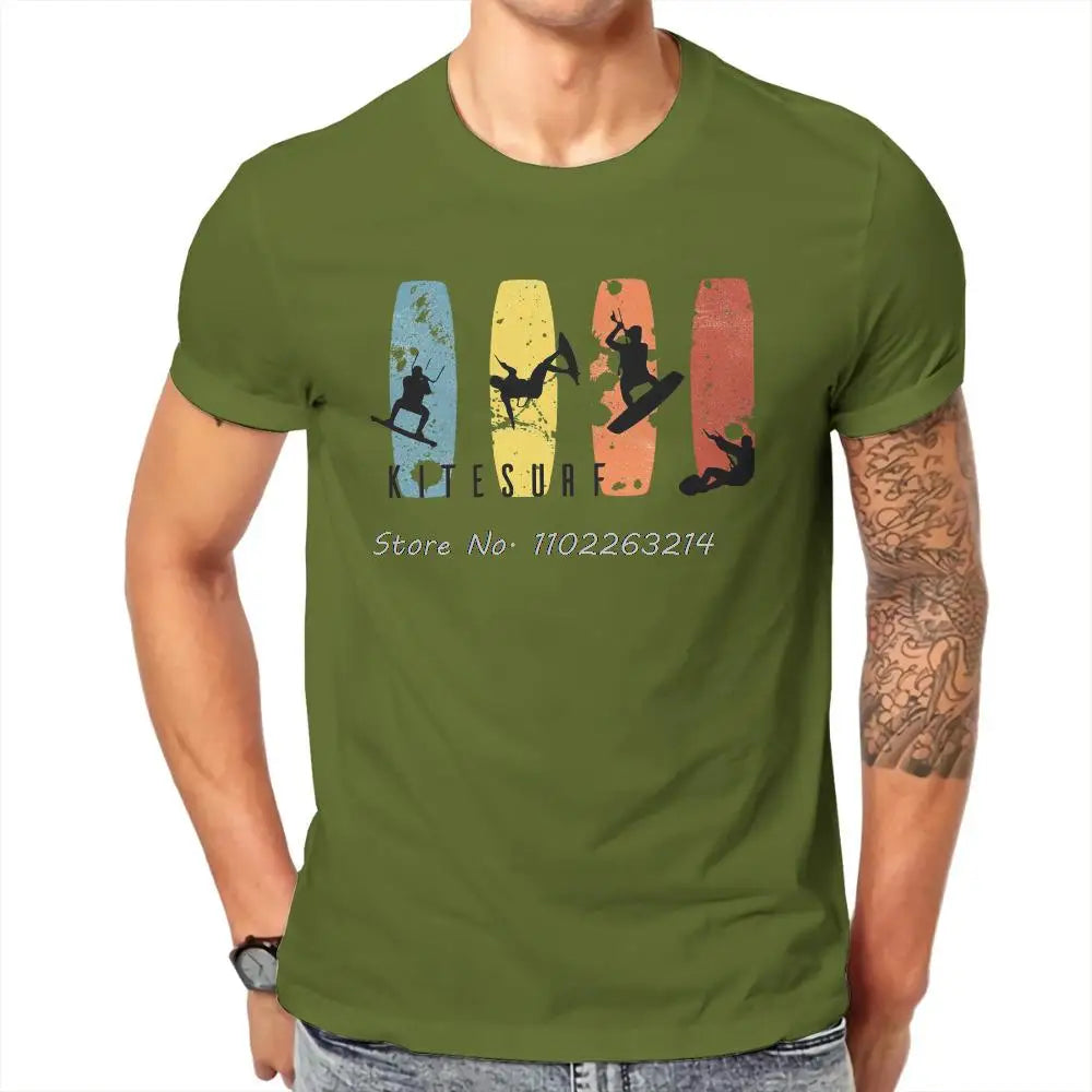 Kitesurfing Kiteboarding  Funny TShirt Simple and Leisure Personalize Men's T Shirt Unisex Cotton Tees Oversized Streetwear