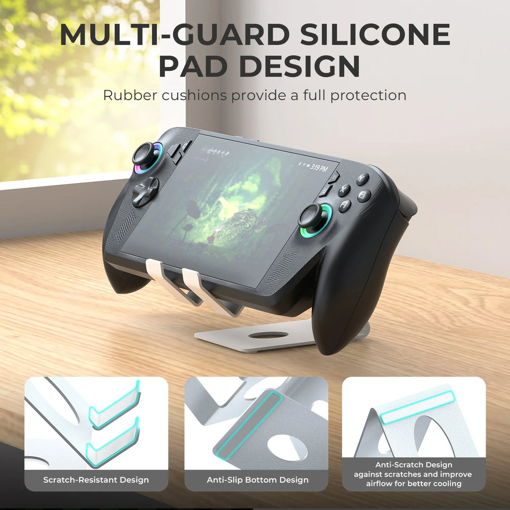 Desktop Stand Holder X155 for Game Console,Tablets Stand with Anti-Slip Silicone Pad Compatible with Steam Deck/ROG/Switch/Phone