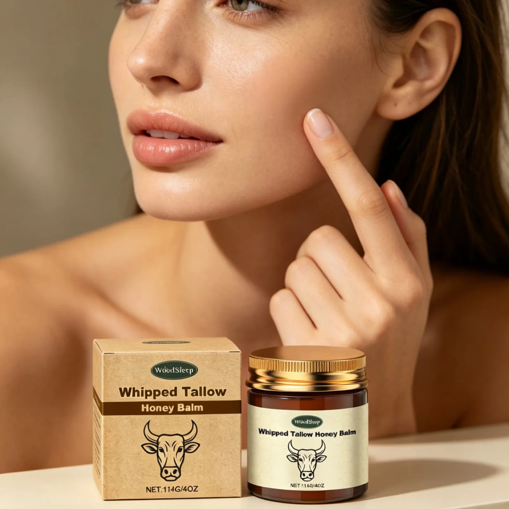 WoodSleep Tallow Honey Balm Deeply Hydrating Skin Non Sticky Smooth Lightweight Long Lasting Moisturizing Natural Body Balm 114g