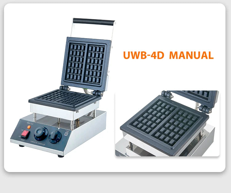 Croffle Maker Commercial Honeycomb Shape Waffle Making Machine Electric 4 Slice Square Waffle Maker