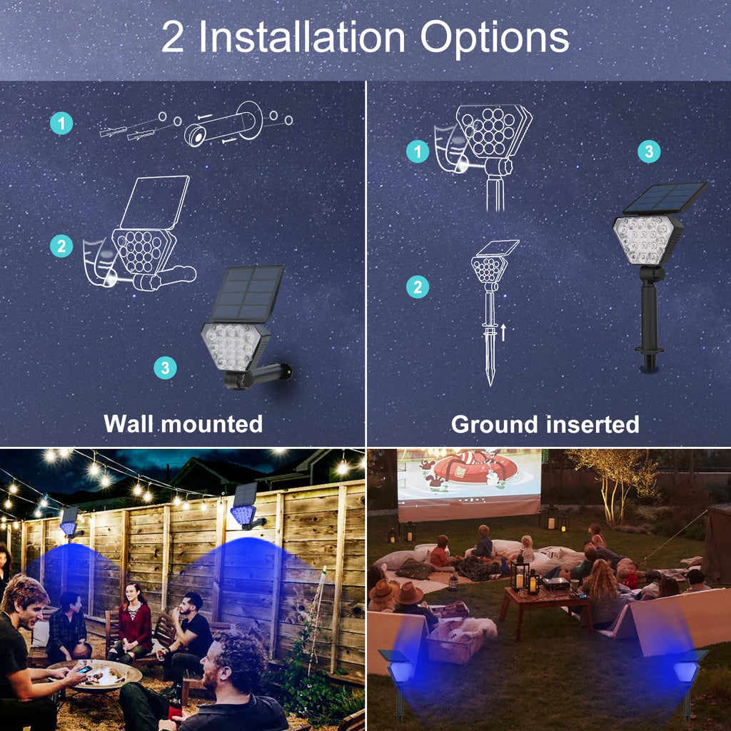 Solar LED Light Outdoor IP65 Waterproof Blue Light Solar Power Light Lawn Light For Garden Decor Solar Wall Light Outdoor