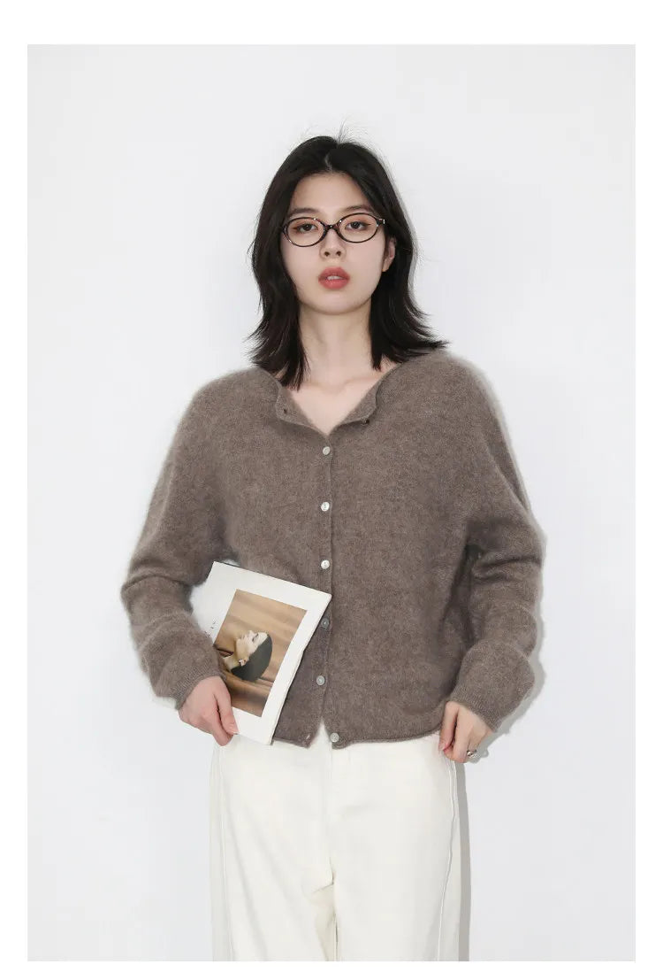 CHIC VEN New Women Knitted Cardigan Solid Long Sleeved Single-breasted Loose Casual Oversize Female Sweater Autumn Winter 2026