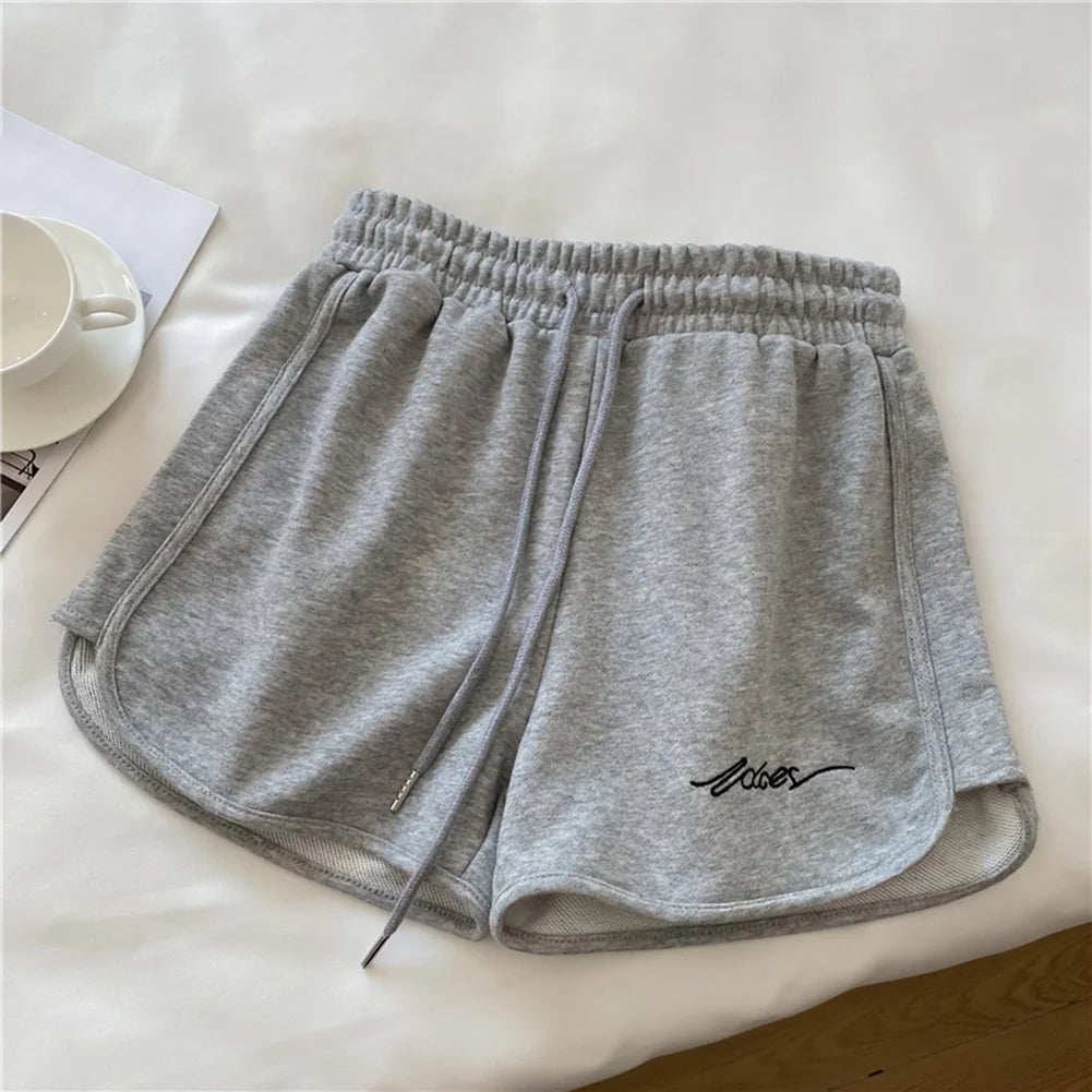 Loose Fit Women's High-Waisted Sports Shorts Elastic Running Pants for Fitness Casual Home Wear Four Season Use