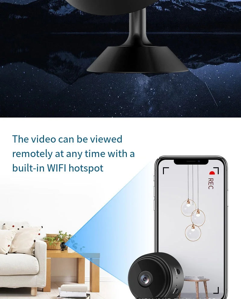 Wireless Wifi Home Security Camera Monitoring Outdoor Mini Recorder - Remote Surveillance Camera for Home Safety