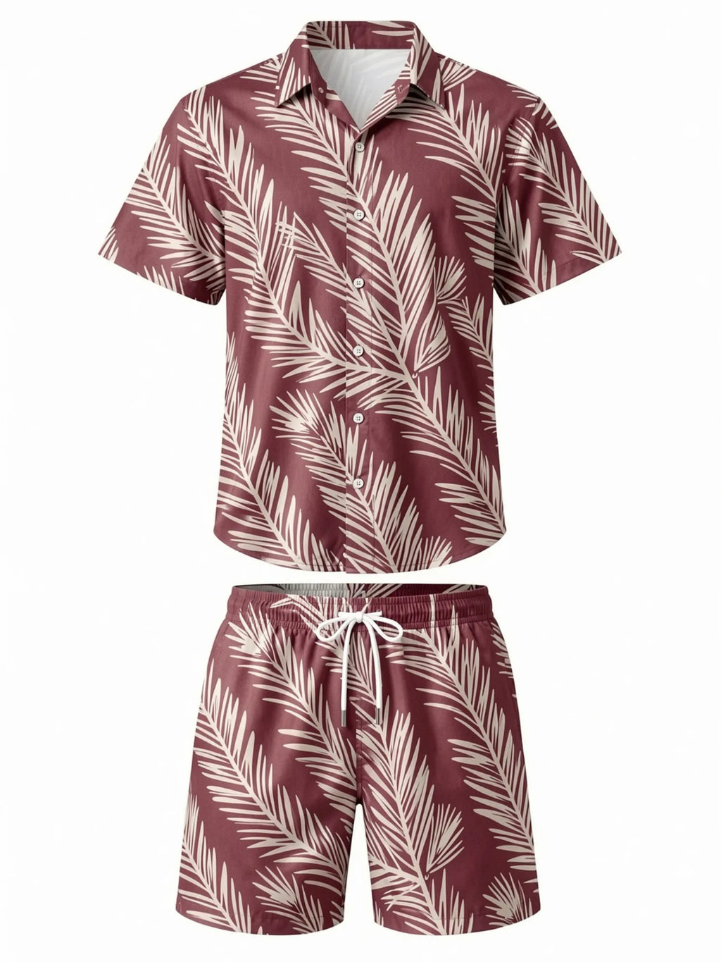 Mens Floral Short Sleeve Shirt and Drawstring Shorts Set Beach Vacation Relaxed Summer Two Piece Weekend Beach Outfit Travelwear
