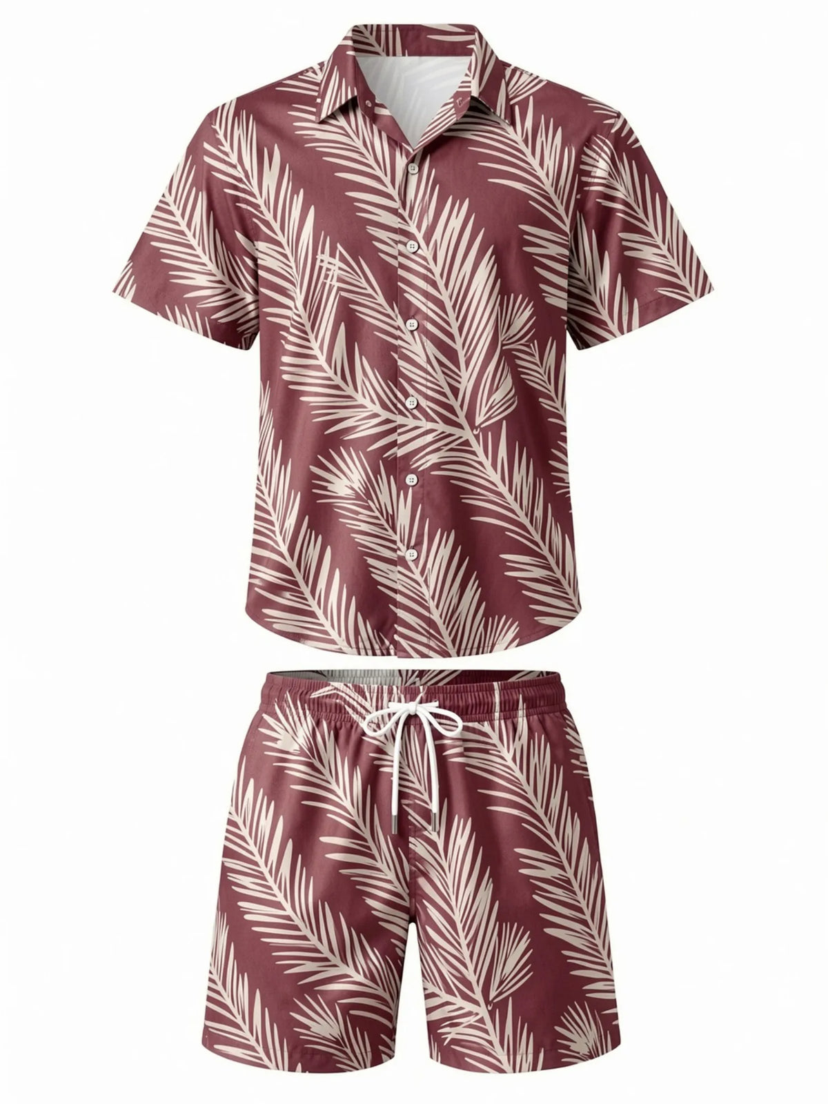 Mens Floral Short Sleeve Shirt and Drawstring Shorts Set Beach Vacation Relaxed Summer Two Piece Weekend Beach Outfit Travelwear