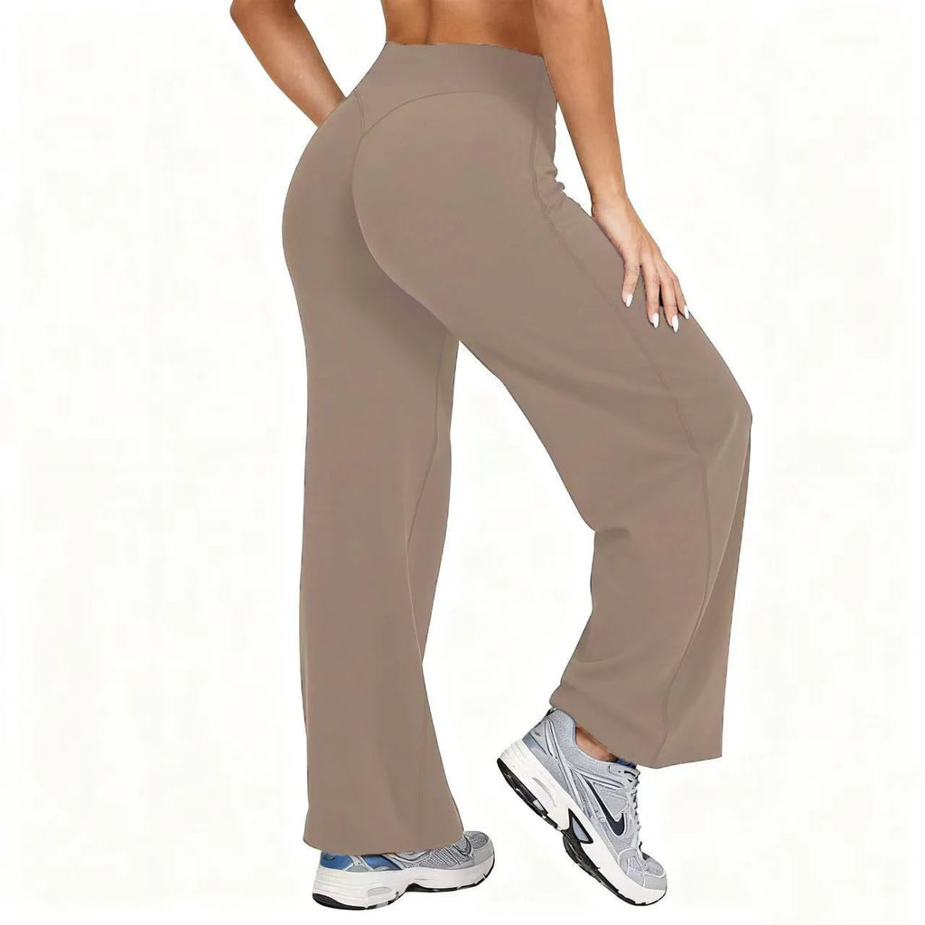 Straight-Leg Pants Ultra Soft Butter Fabric Women's Mid-Waist Yoga Pants GYM Naked Feel Pilates Running Sport Trousers