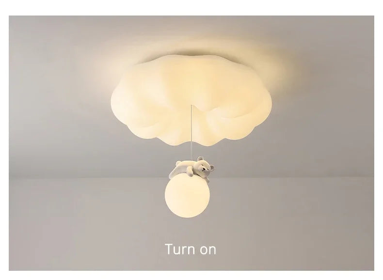 Modern Bear Cream Ceiling Lights Modern Lighting Creative Simple Lamps Living Room Bedroom Lustres Luminaria Decoration Lamparas