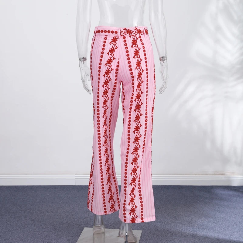 Casual Stripe Contrast Women's Pants Loose Zipper Button Pocket Wide Leg Female Pant 2026 Spring Summer Lady All-match Trousers