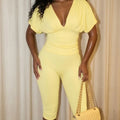 Fashion 2 Piece Set Women Y2k Solid V-Neck Cincher Top and Capri Pants Suits New 2026 Going Out Matching Outfits Two Piece Sets