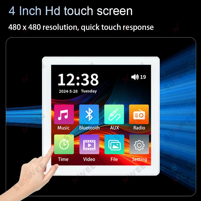 86 type touch screen Home Theater Sound System bluetooths TF AUX audio  in wall power amplifier Fm Radio Background music player