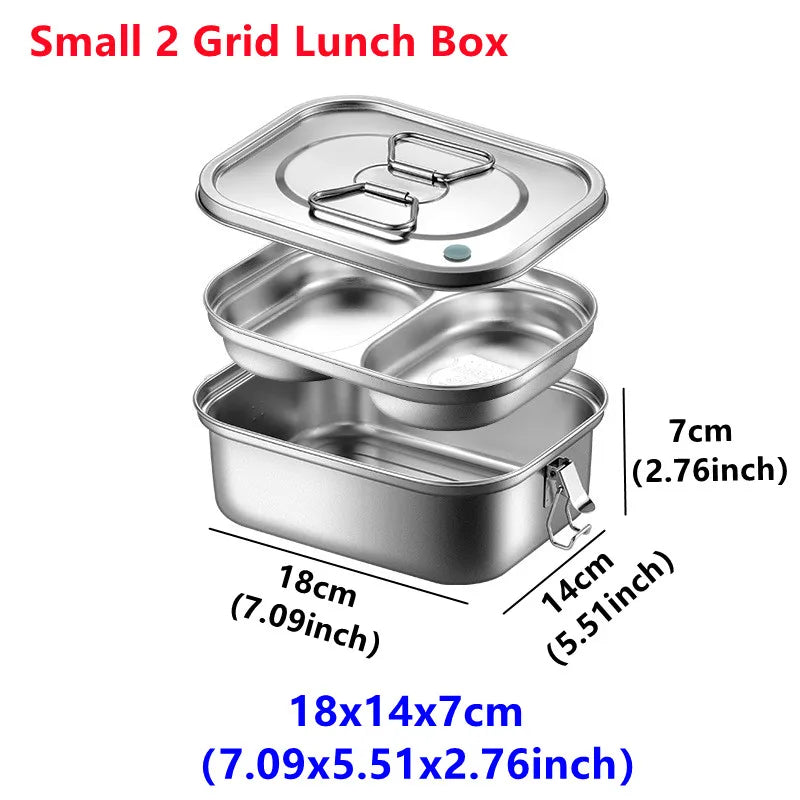 304 Stainless Steel Lunch Box Food Container Bento Box For Kids Adult Double Layer Large Capacity Tableware Food Storage Box