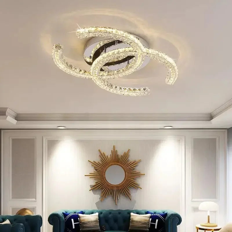 Modern 2024 New Special-shaped Crystal Chandelier Modern Simple Decoration Living Room Dining Room Home Decoration