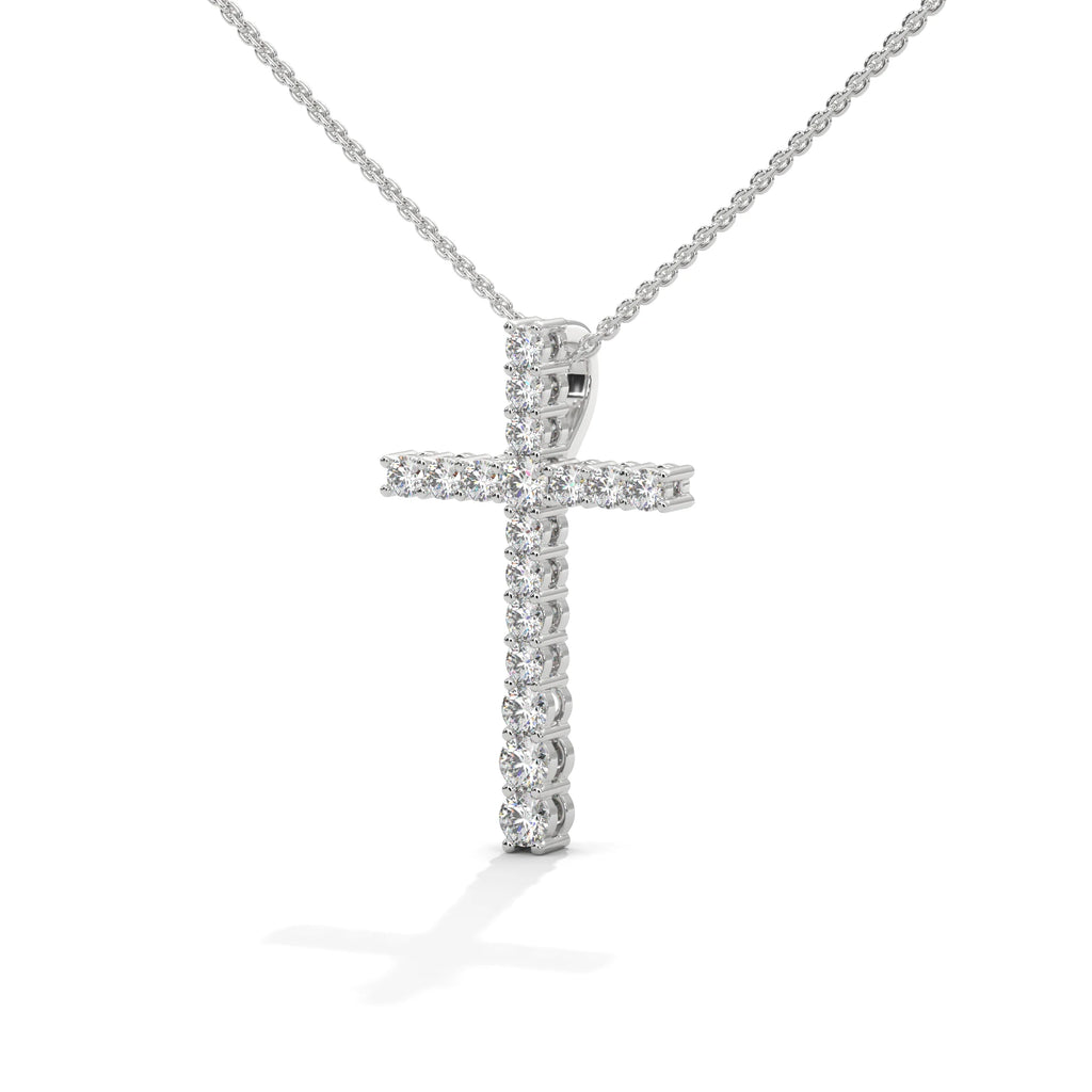 Women Silver Lab Created Diamond Pendant Necklace Classic Solitaire Fine Jewelry for Daily Wear and Special Occasion Styling