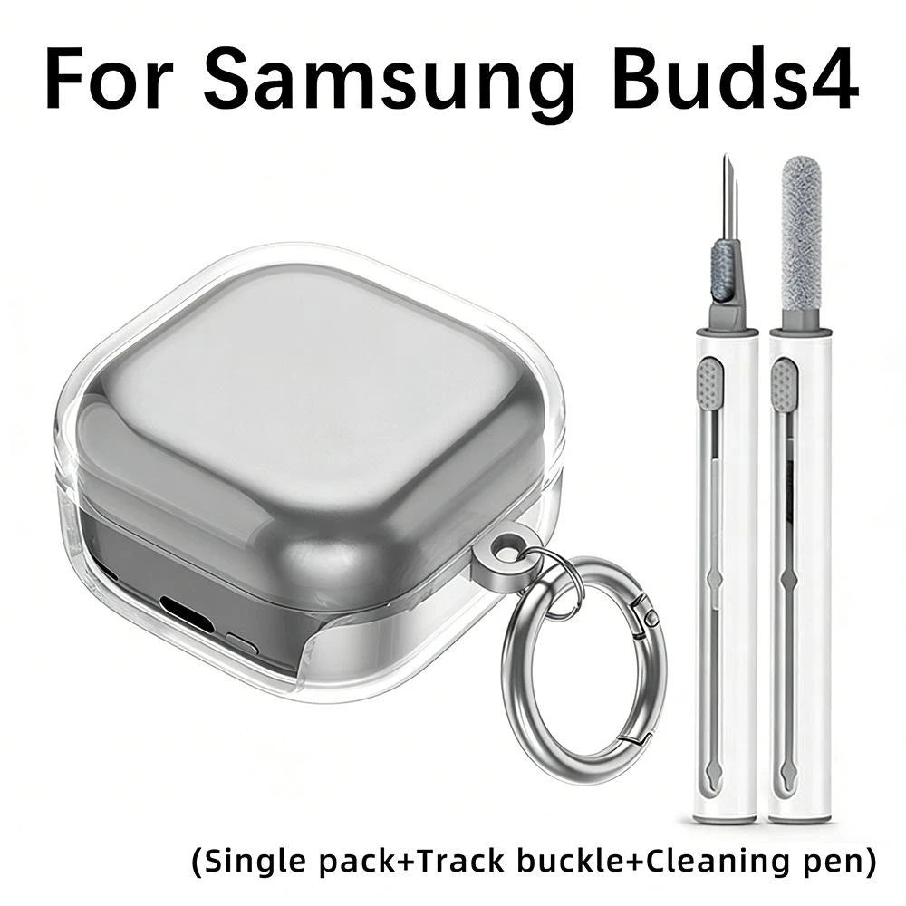 Clear Cover for Galaxy Buds 4 Pro/Buds 4/Buds3 FE/Buds 3/3 Pro CaseSoft TPU Shock Resistant Buds4 Pro Full Protective Case Cover