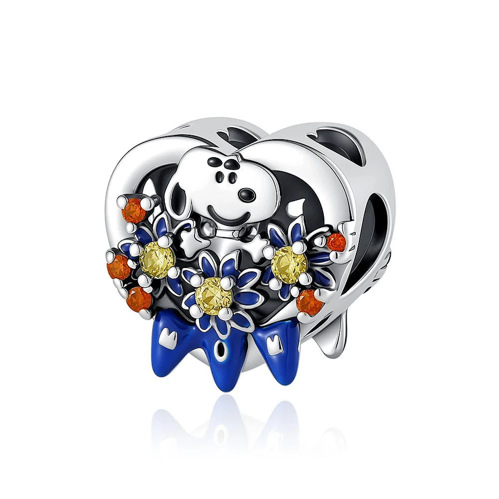 Cartoon 925Silver Balloon Dog, Red House, Watermelon Dog Male and Female Pendant,Fit Bracelet DIY Jewelry for Girls and Children