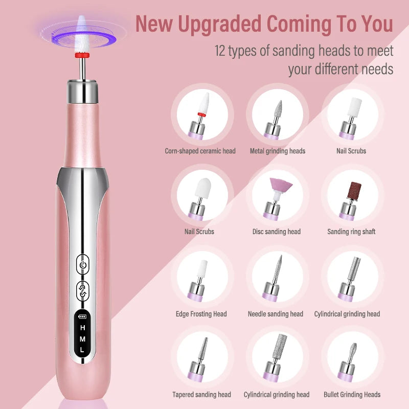 Portable Electric Nail Drill Machine, New Nail Polishing Machine For Shaping, Buffing, Removing Gel Nails, Multifunctional Manic