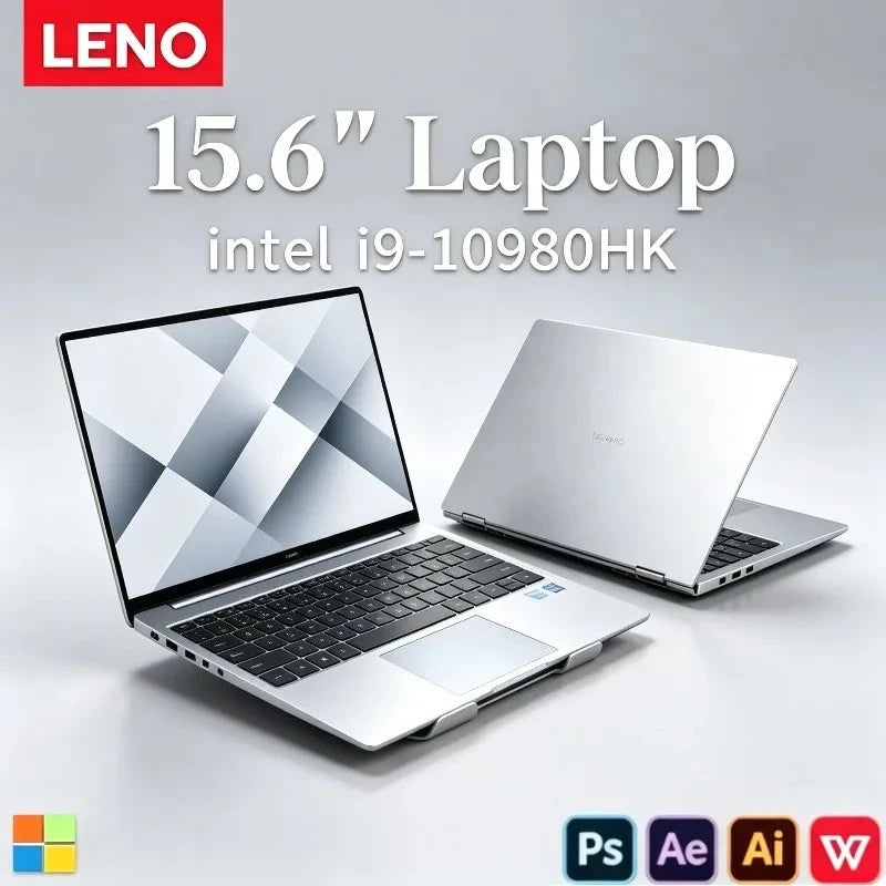 New Laptop 15.6 Inch 2026 Intel Core i9 10980HK Gaming Notebook 16GB RAM 2TB SSD Fingerprint Unlock For Office Pro Gaming