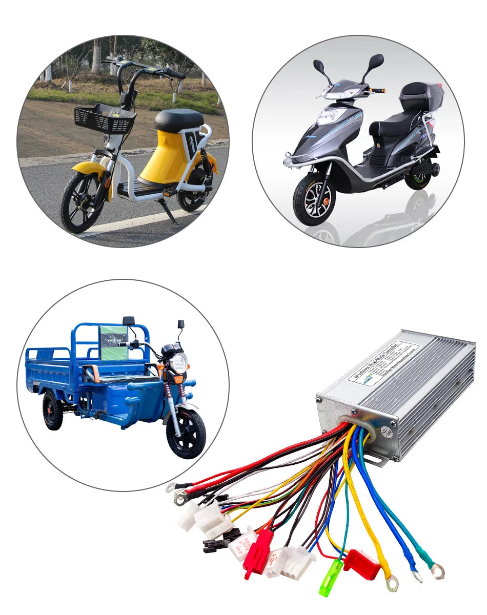 36V 48V 350W 18A E-Scooter Brushless Motor Sine Wave Controller LCD Speed Display Throttle for Electric Bicycle Scooter Tricycle