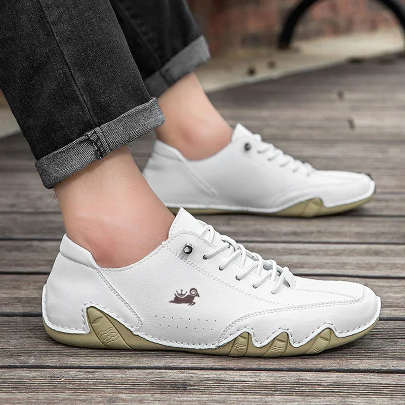 Men Casual Sneaker Leather Shoes for Men Luxury Brand Men Shoes Fashion Moccasins Man Sports Walking Footwear Motorcycle Shoes