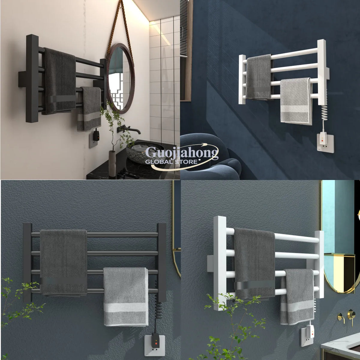 Bathroom Accessories; Stainless Steel Towel Dryer with Digital Display Temperature Control Electric Heated Towel Rack.