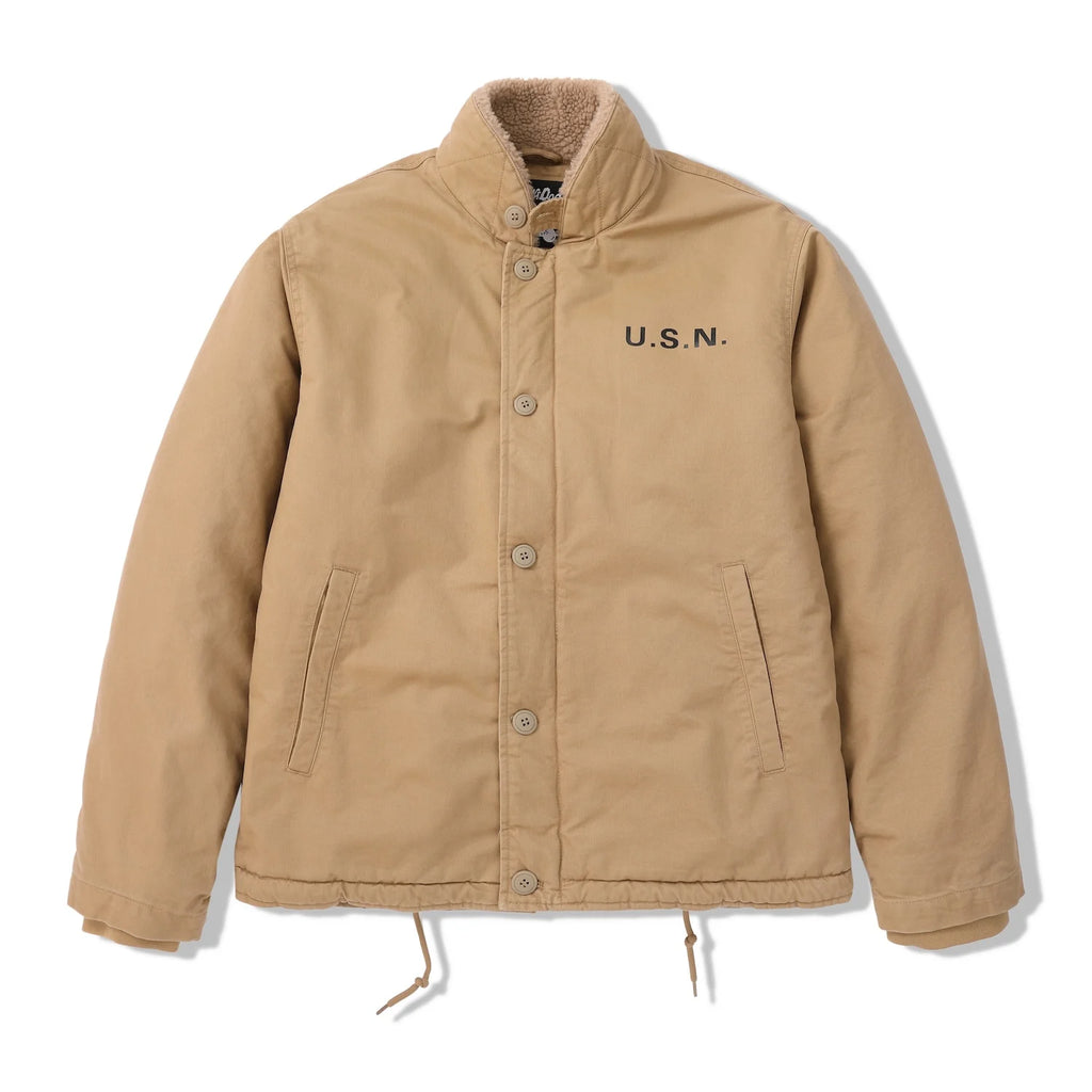 1940s N1 USN Thick Winter Mens Sherpa Fleece Deck Jacket Khaki Jungle Cloth Warm Heavyweight Vintage Parka Cotton Coat For Men