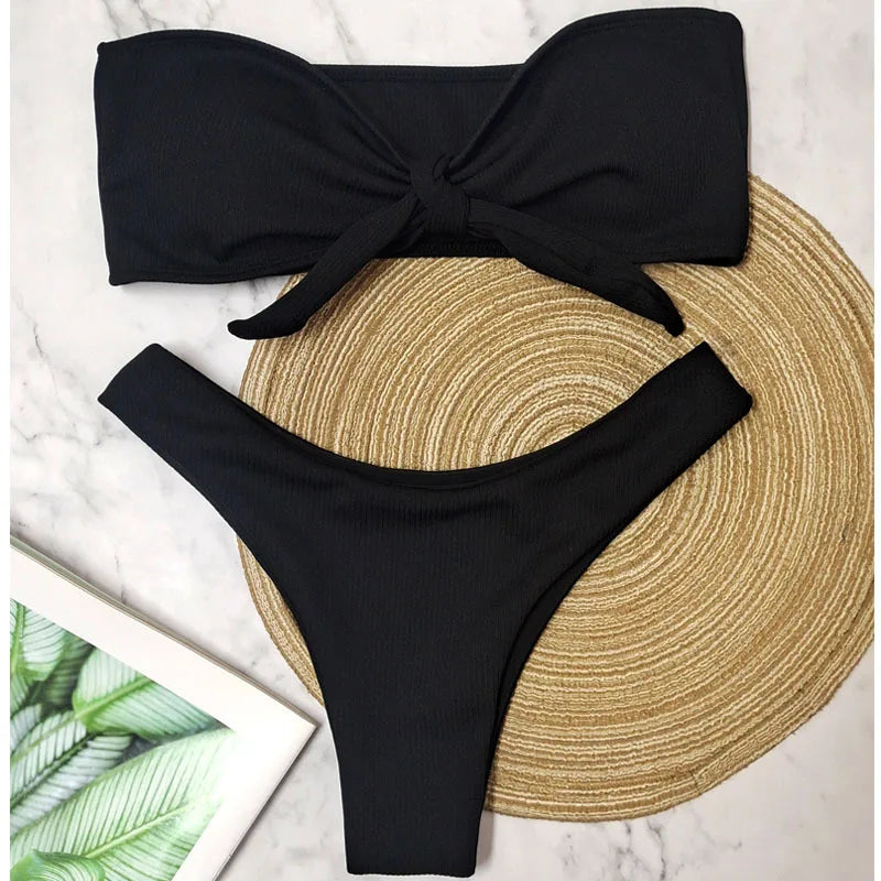 Summer Fashion Women Swimming Low Waist Bikini Bottoms Panties Ladies Sexy Bikini Bandage Shorts Bottom Swimsuit