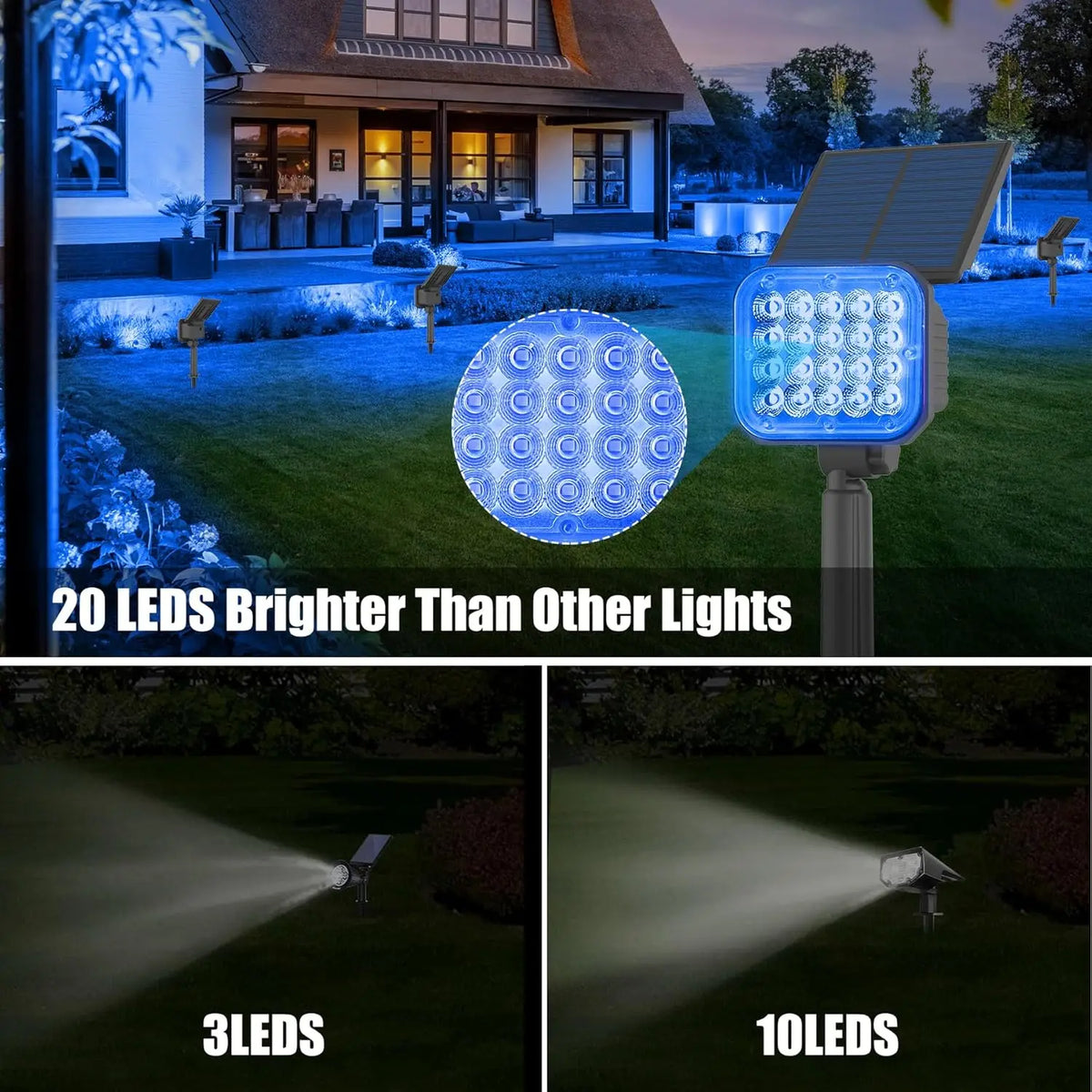 Solar LED Light Outdoor IP65 Waterproof Blue Light Solar Power Light Lawn Light For Garden Decor Solar Wall Light Outdoor