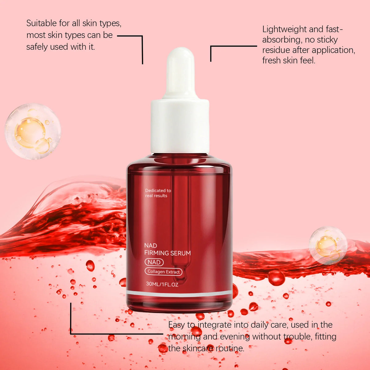 Moisturizing Firming Serum with Collagen Anti Fine Line Reduce Wrinkles Nourishing Skin Lightweight Boost Skin Elasticity Serum