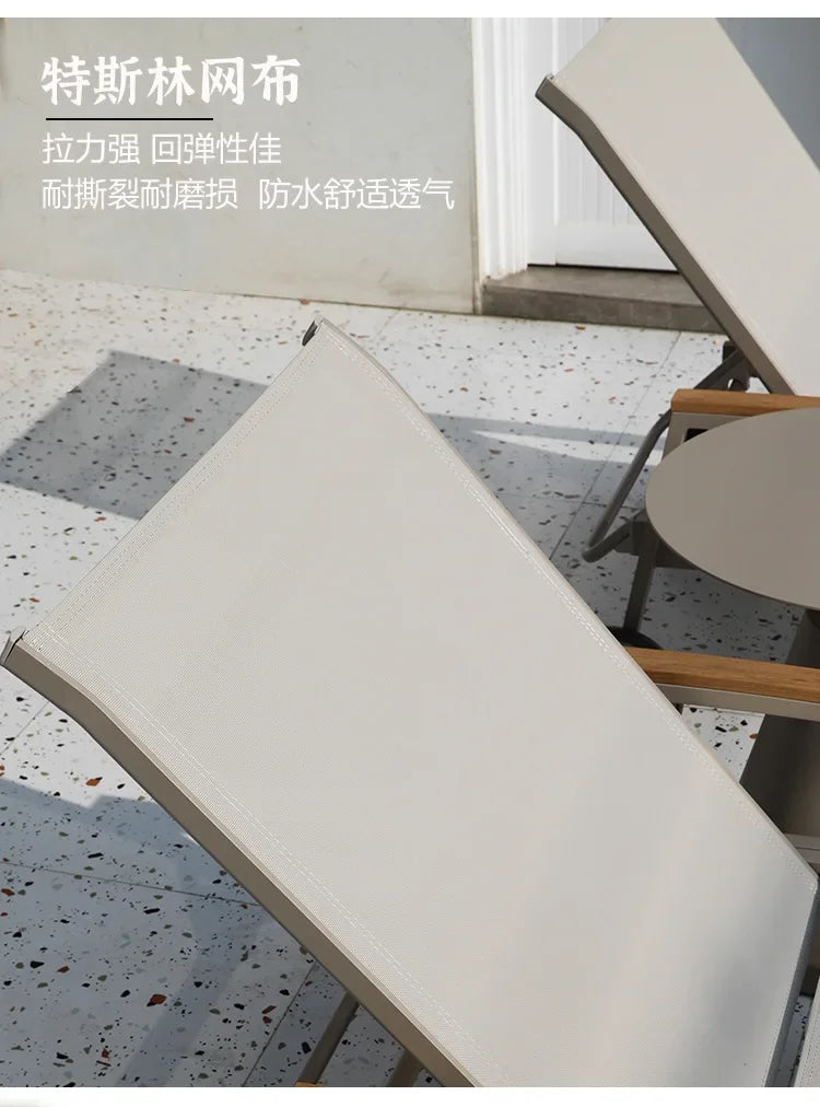 TQH-c13  Outdoor Courtyard Lying Pool Beach Leisure Lounger Waterproof and Sunscreen Hotel B & B Terrace Lying Bed Coffee Table