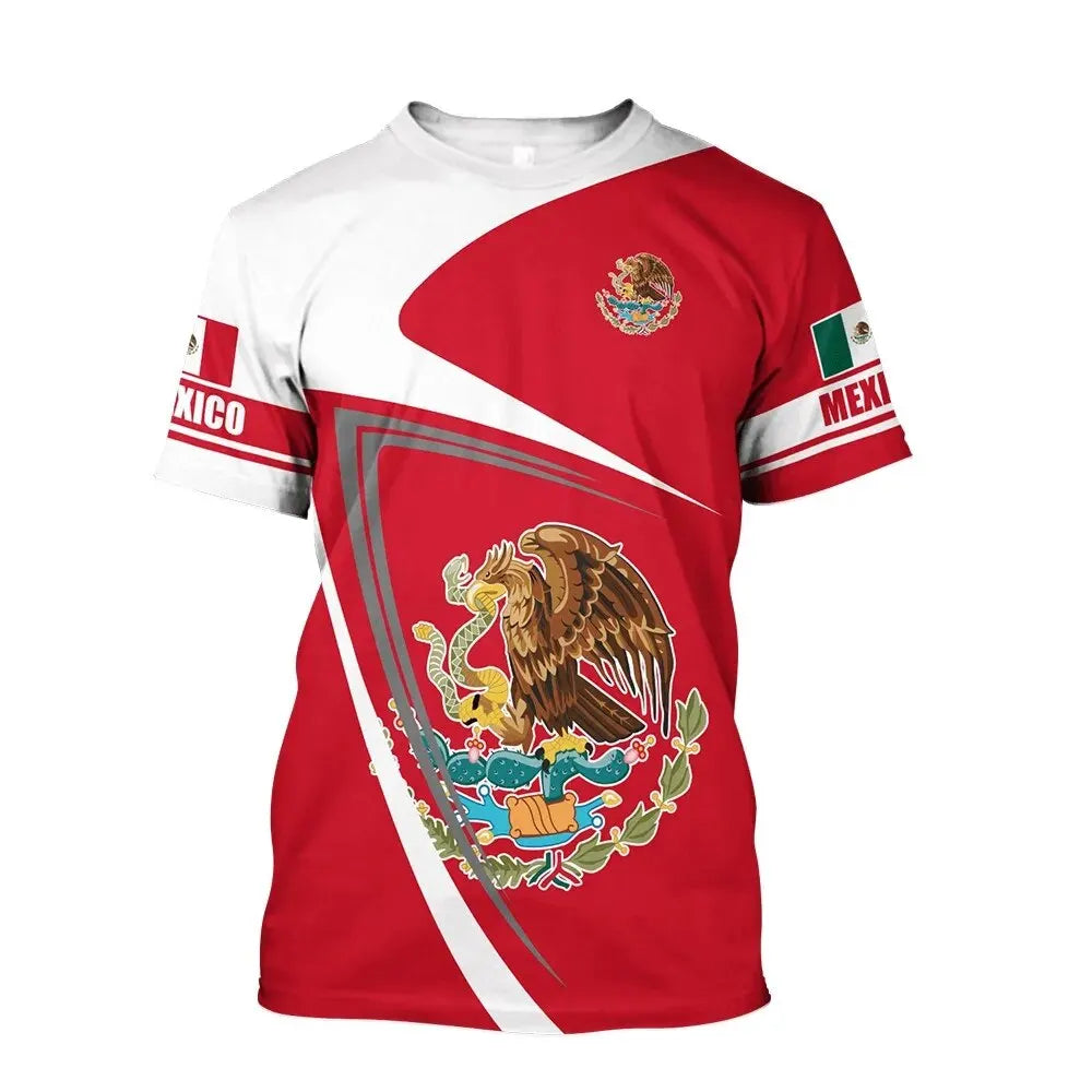 Mexico T-Shirts Mexican Flag 3D Print Streetwear Men Women Casual Fashion Oversized Short Sleeve T Shirt Male Tees Tops Clothing