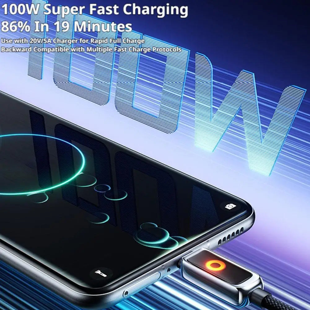 PD 100W USB C Cable 2M Super Fast Charge Self Automatic Power Off Usb A Or Type C To C Cable For iPhone 18 17 16 Xiaomi Sumsang