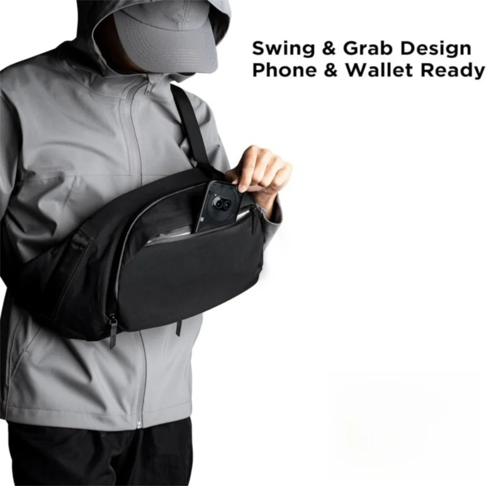 High Quality Simple Crossbody Bag Casual Solid Color Sling Backpack with Water Bottle Pocket Chest Bag Outdoor Sport