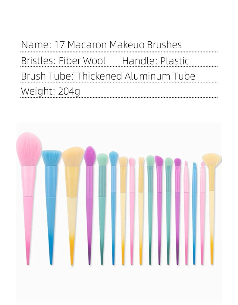17pcs Makeup Brushes Set: Eyeshadow Brush, Foundation Brush, Highlight Blush Concealer Powder Brush Cosmetic Tools High Quality
