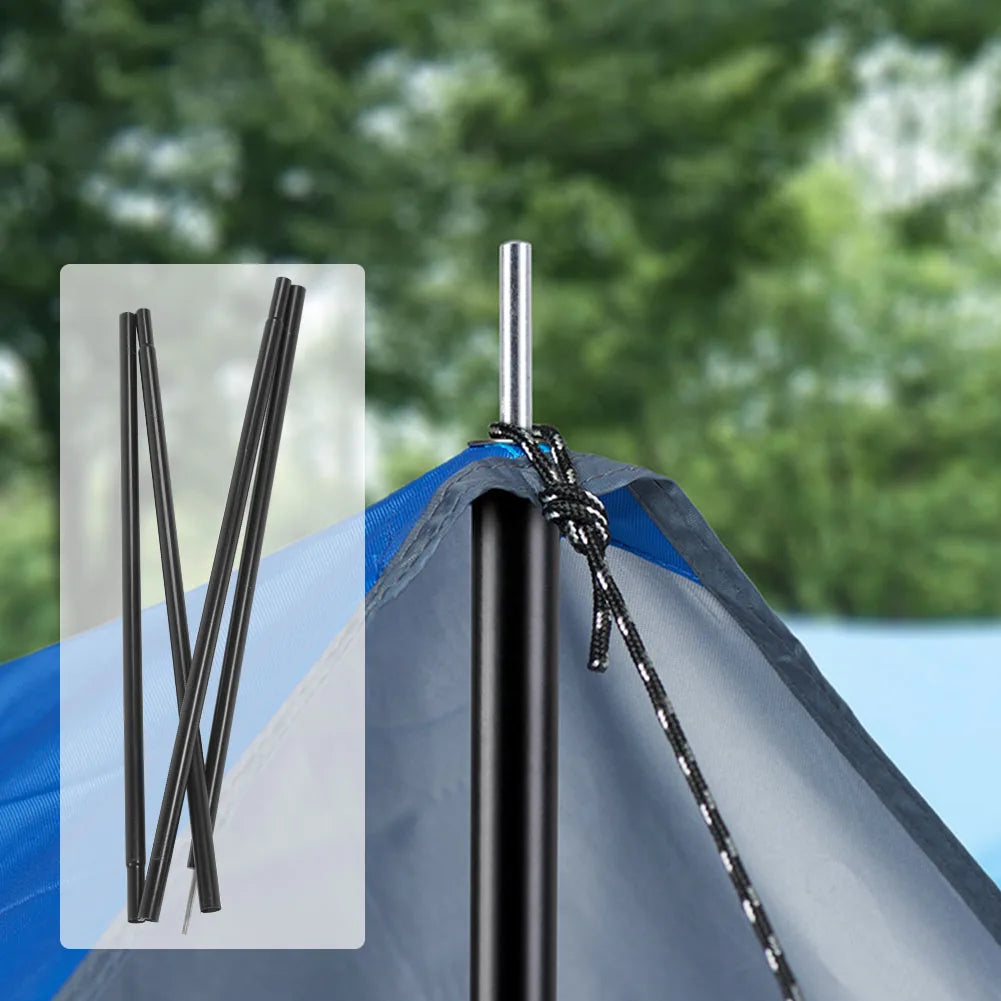 2m Iron Tent Rod Tent  Tent Pole Outdoor Iron Tent Shelter Canopy Supporting Folding Rod Pole for Hiking Camping Tent Rod