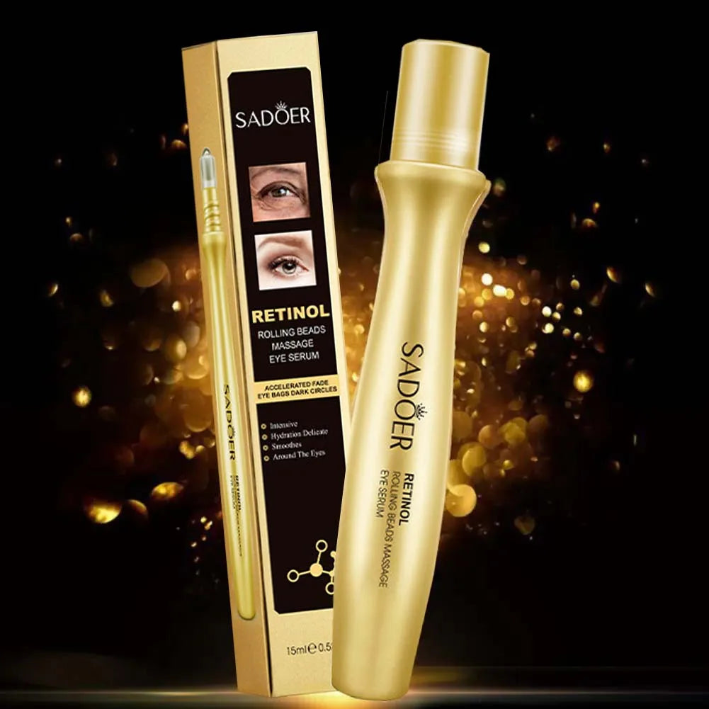 Gold Bright Eye Roller Eye Cream Hydrating Moisturizing Eye Serum  Care Dark Circles Removal Anti Bags