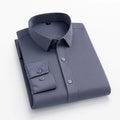 55-105KG Men's long sleeved elastic shirt, non ironing business dress, professional work attire, stand up collar shirt